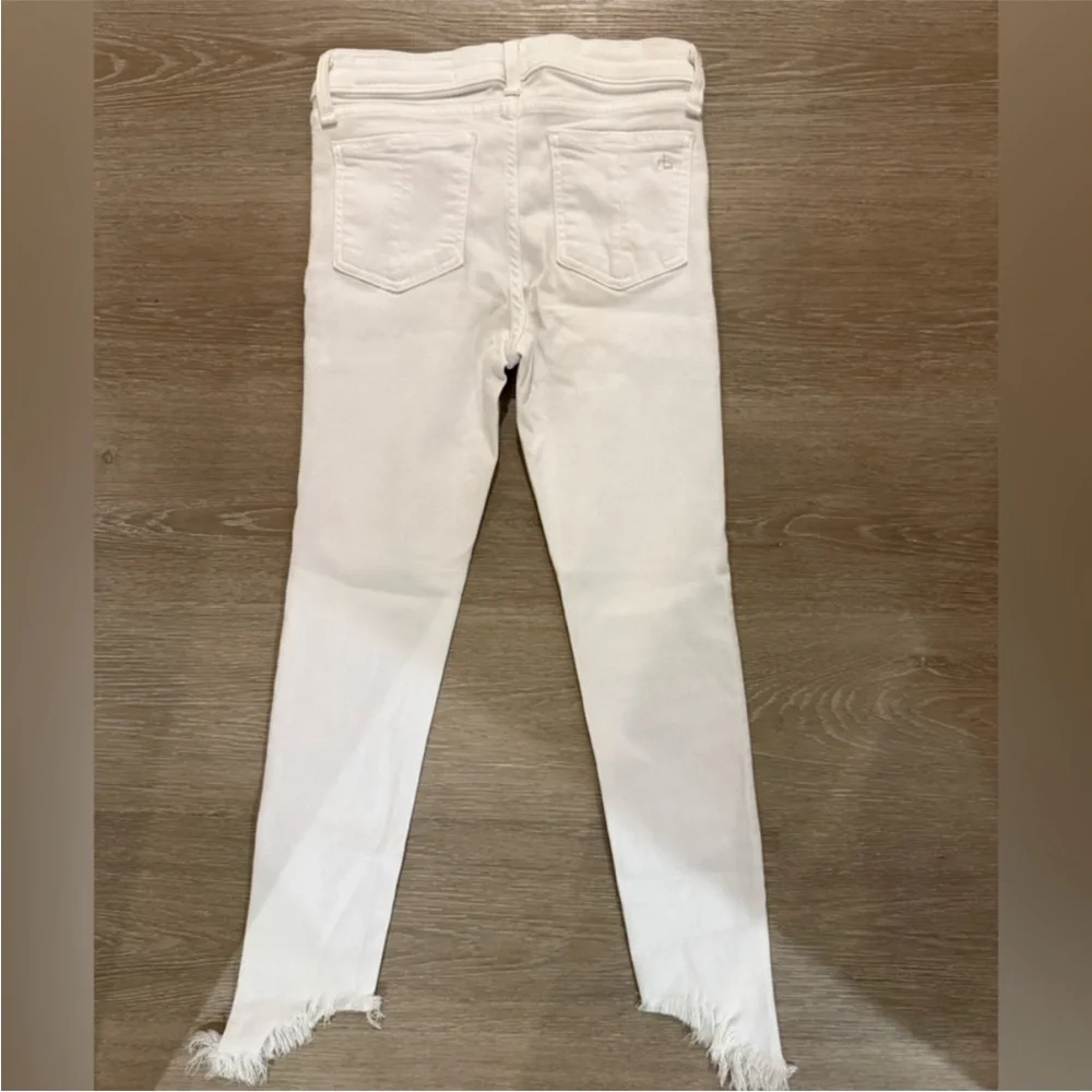 rag & bone White Raw Hem Skinny Ankle Jeans 25 Stretch - Picture 2 of 10